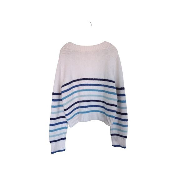 LA LIGNE Mini Marin Striped Sweater In Creamblue Multi XL - Picture 12 of 13